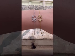 Bracelet d'éléphant en argent sterling 925 avec technologie de micro-insert et diamant blanc CZ