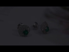 Boucle d'oreille avec pierres vertes CZ
