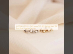 EXPÉDITION UPS DHL EMS Fedex TNT Argent sterling 925 Or 18 carats Opale Créoles Boucles d'oreilles